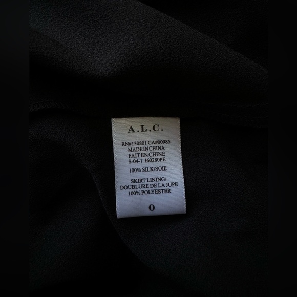 A.L.C Woman's Vicky 100% Silk Boho Asymmetrical Long Sleeve Mini Dress, Size 0 - Picture 5 of 9